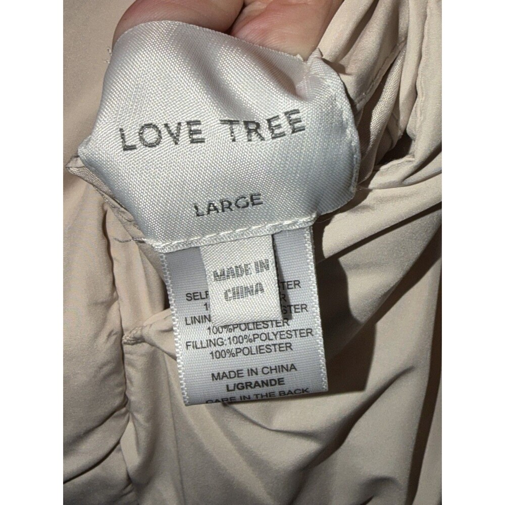 Love Tree Women’s Small Reversible Puffer Vest -Brown Cream Full Zip Soft Cozy - Picture 5 of 6